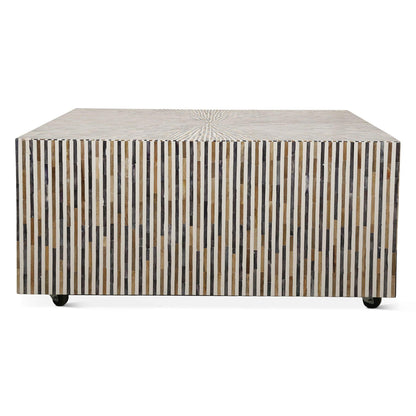Table basse Serengeti avec incrustations de corne