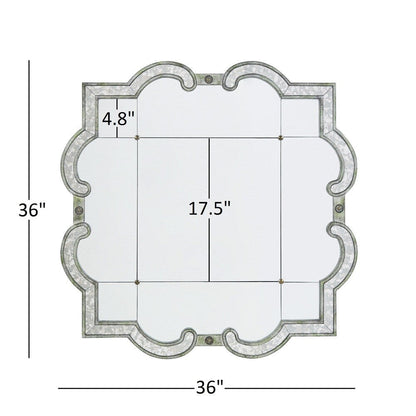Miroir mural à panneaux argentés antiques Fantina par iNSPIRE Q Classic