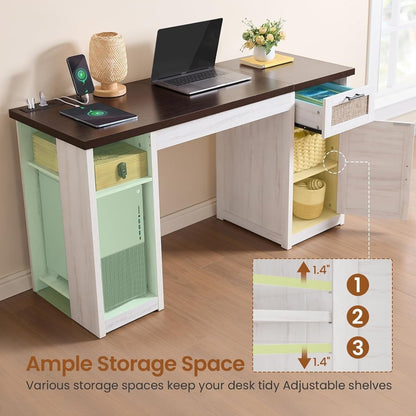 Bureau de direction de ferme Bureau à domicile Tiroir de classement Support d'écran Prise de courant