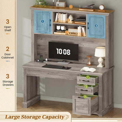 Bureau de direction de ferme Bureau à domicile Tiroir de classement Support d'écran Prise de courant