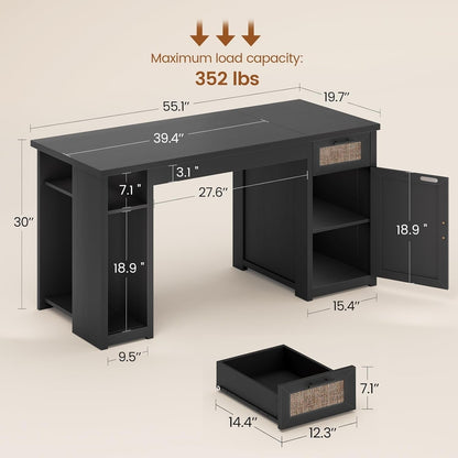 Bureau de direction de ferme Bureau à domicile Tiroir de classement Support d'écran Prise de courant