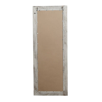 Miroir de sol rustique de style ferme avec cadre en bois - 65 x 24
