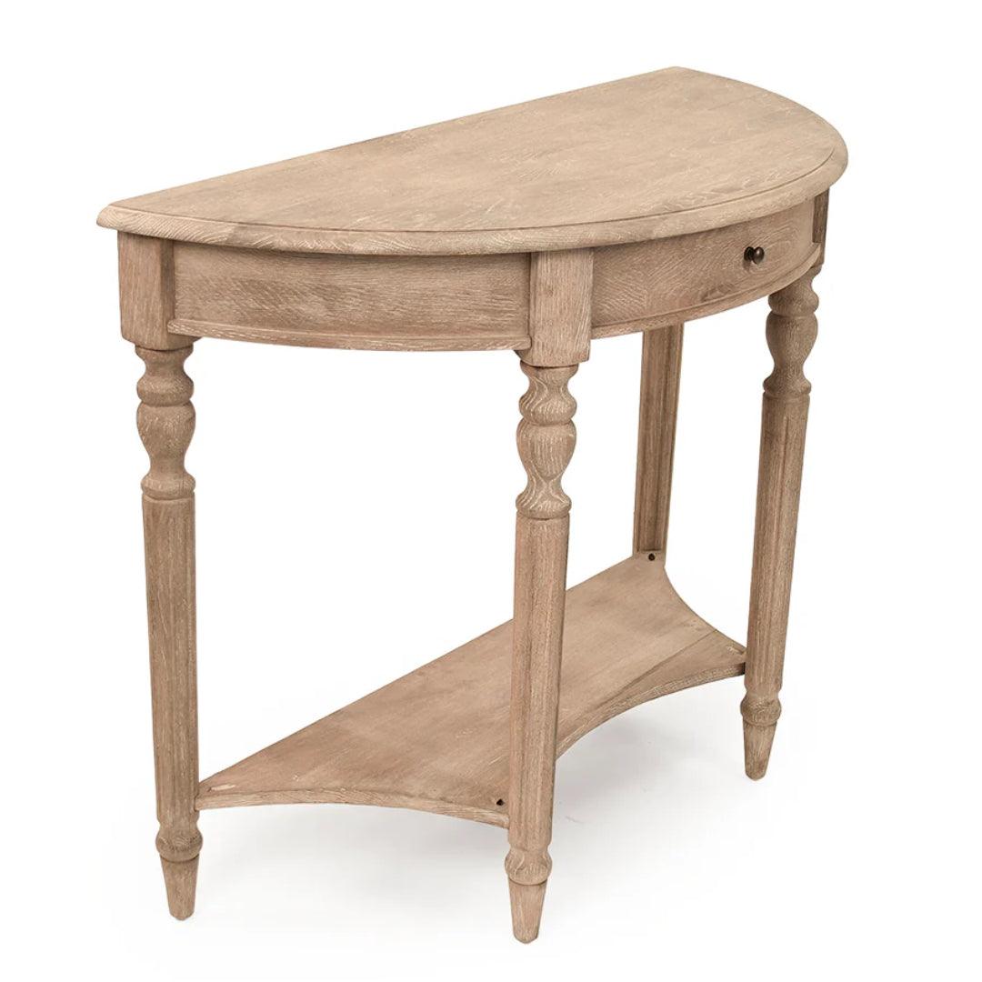 Console murale demi-lune beige française