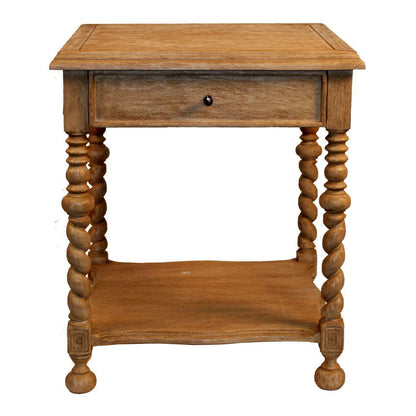 Table de chevet à pieds torsadés français