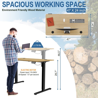 Bureau debout électrique réglable en hauteur Futzca avec panneau d'épissure