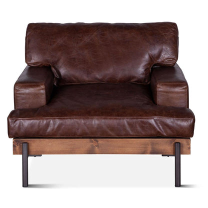 Fauteuil de salon industriel marron Portofino