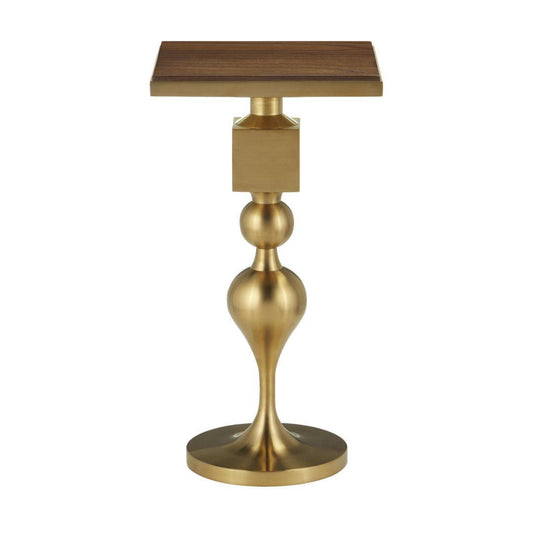 Table d'appoint avec plateau en noyer doré
