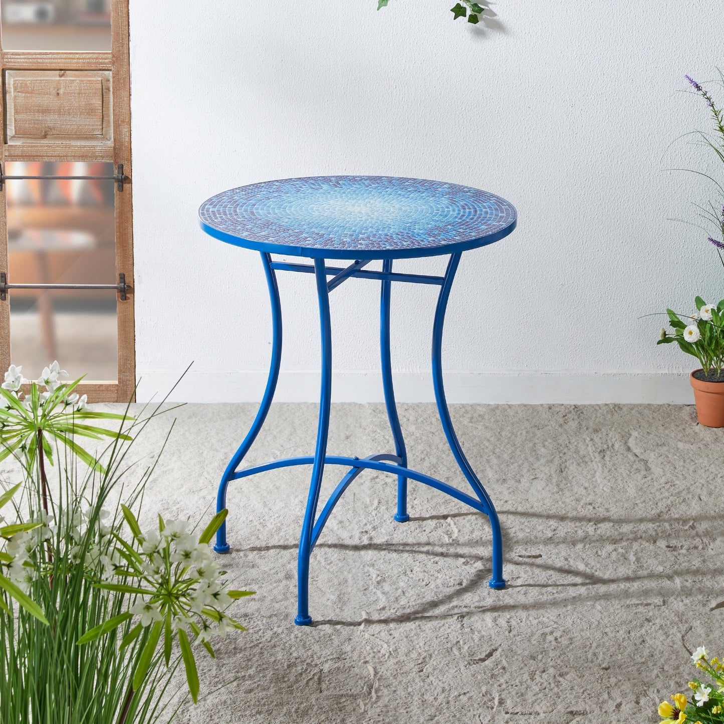 Ensemble de bistrot pliant d'extérieur en métal Glitzhome 3 pièces avec table et chaises