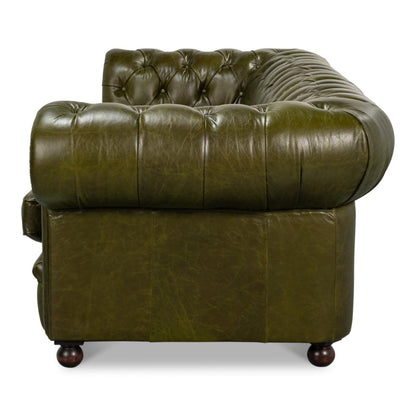 Canapé Chesterfield en cuir vert de luxe