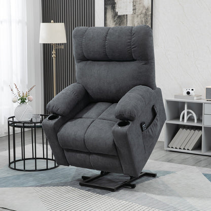 Fauteuil releveur électrique HOMCOM pour personnes âgées, fauteuil inclinable de salon surdimensionné avec télécommande