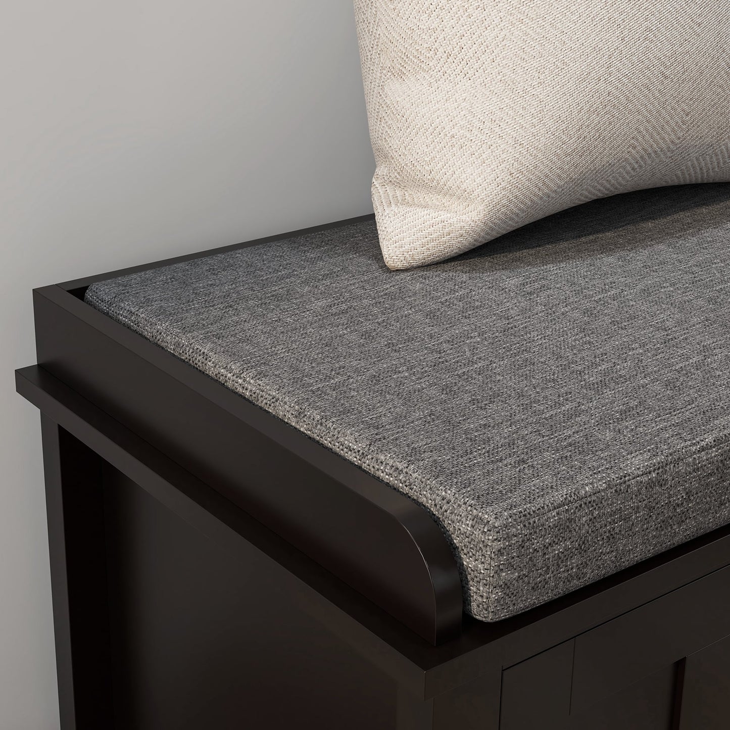 Banc à chaussures d'entrée HOMCOM avec rangement ottoman et étagères réglables, 6 compartiments et assise rembourrée, blanc/gris