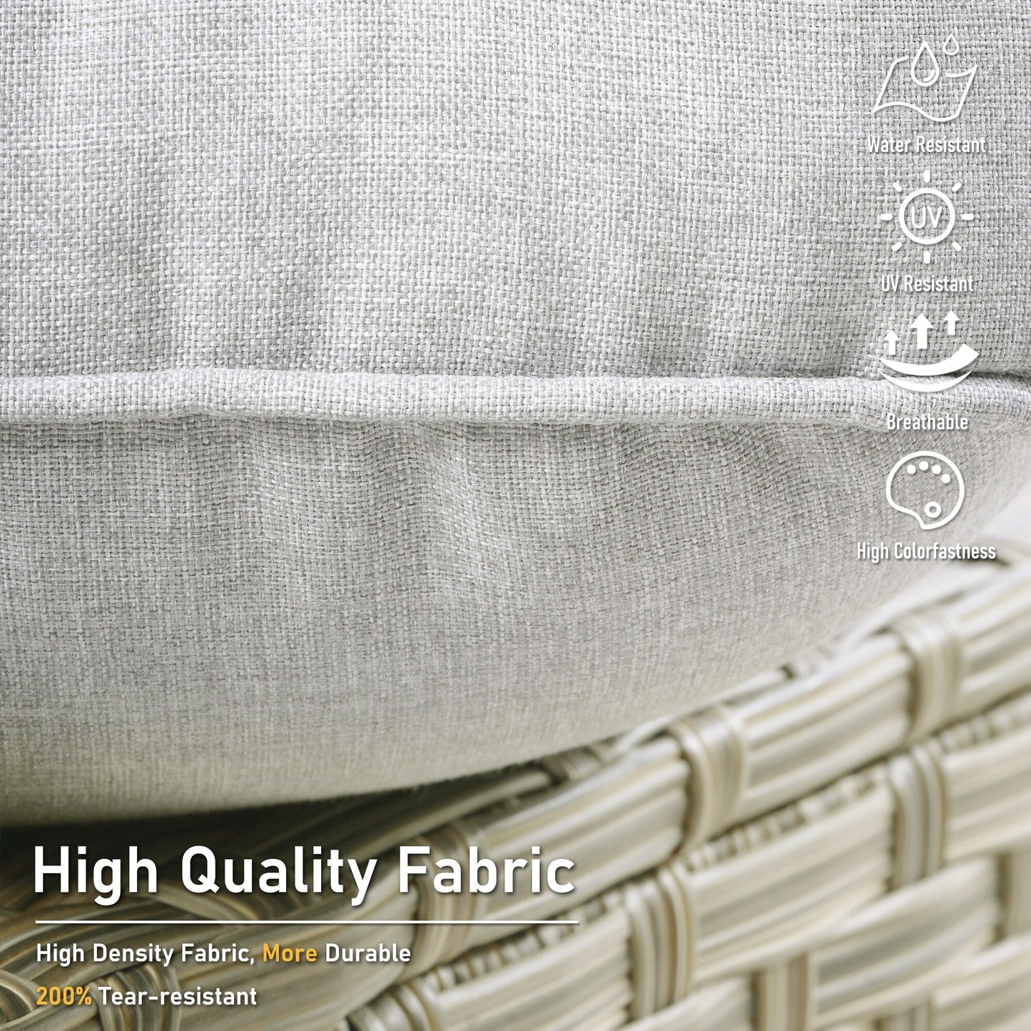 Ensemble de 2 chaises de patio d'extérieur en rotin et osier à dossier haut HOOOWOOO