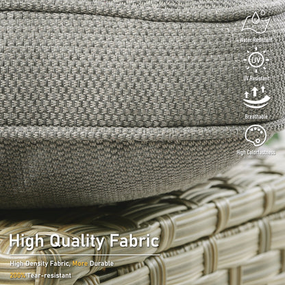 Ensemble de 2 chaises de patio d'extérieur en rotin et osier à dossier haut HOOOWOOO