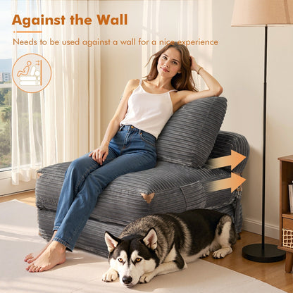 Canapé-lit pliant moderne en velours côtelé HOOOWOOO