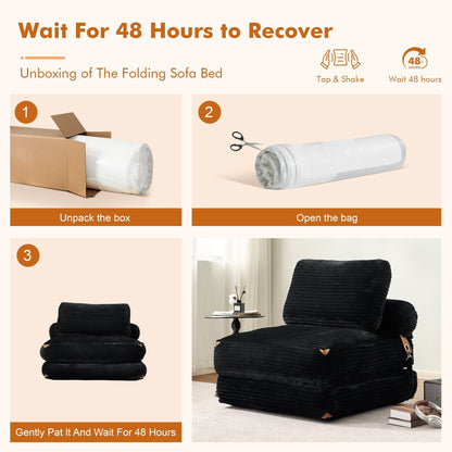 Canapé-lit pliant moderne en velours côtelé HOOOWOOO