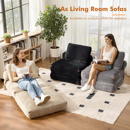 Canapé-lit pliant moderne en velours côtelé HOOOWOOO