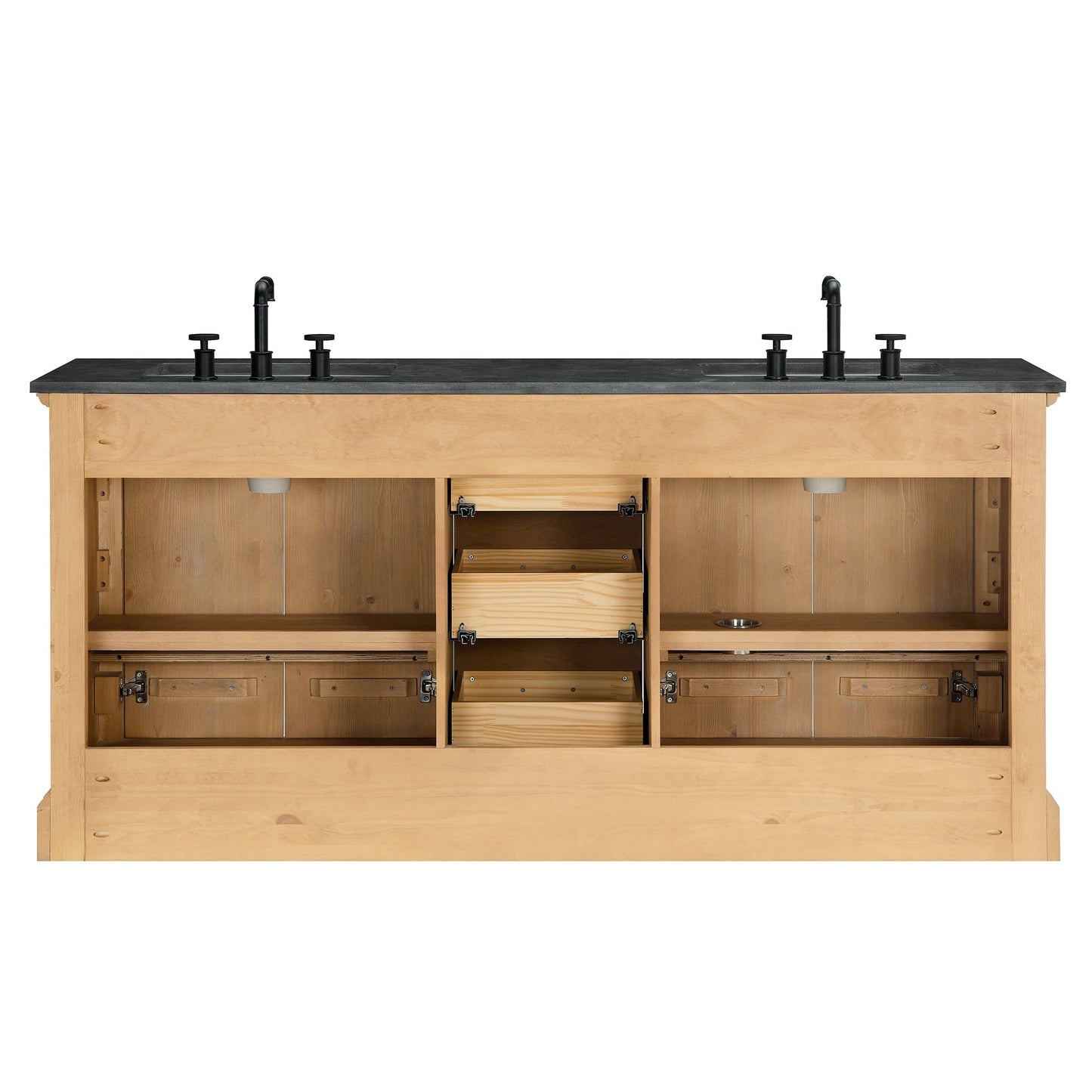 Meuble-lavabo Hervas avec plateau en marbre naturel sans miroir