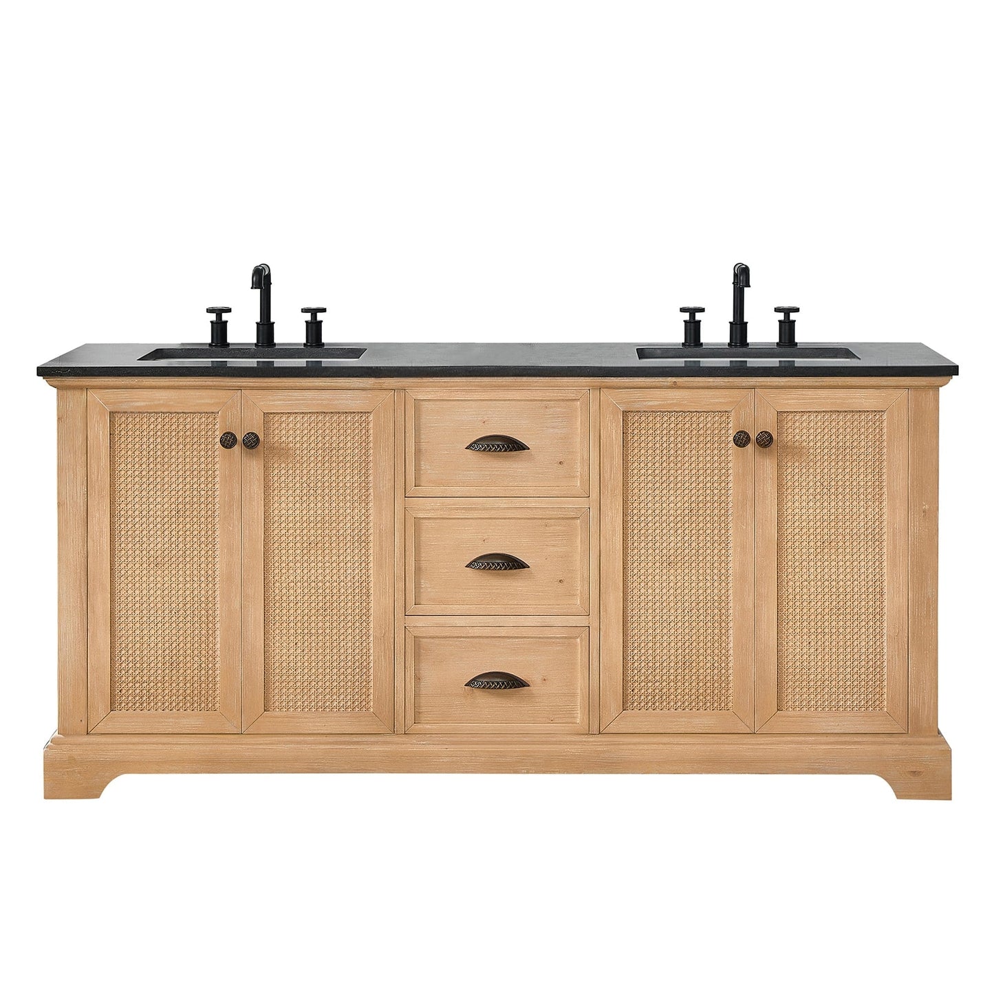 Meuble-lavabo Hervas avec plateau en marbre naturel sans miroir