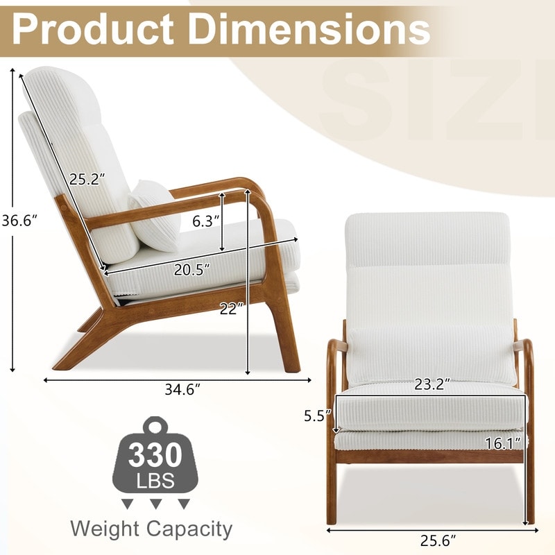Chaise de loisirs à dossier haut en bois massif avec accoudoirs et dossier Chaise d'appoint