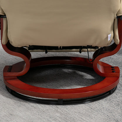 Fauteuil inclinable manuel pivotant et réglable en similicuir HomCom avec repose-pieds confortable et relaxant