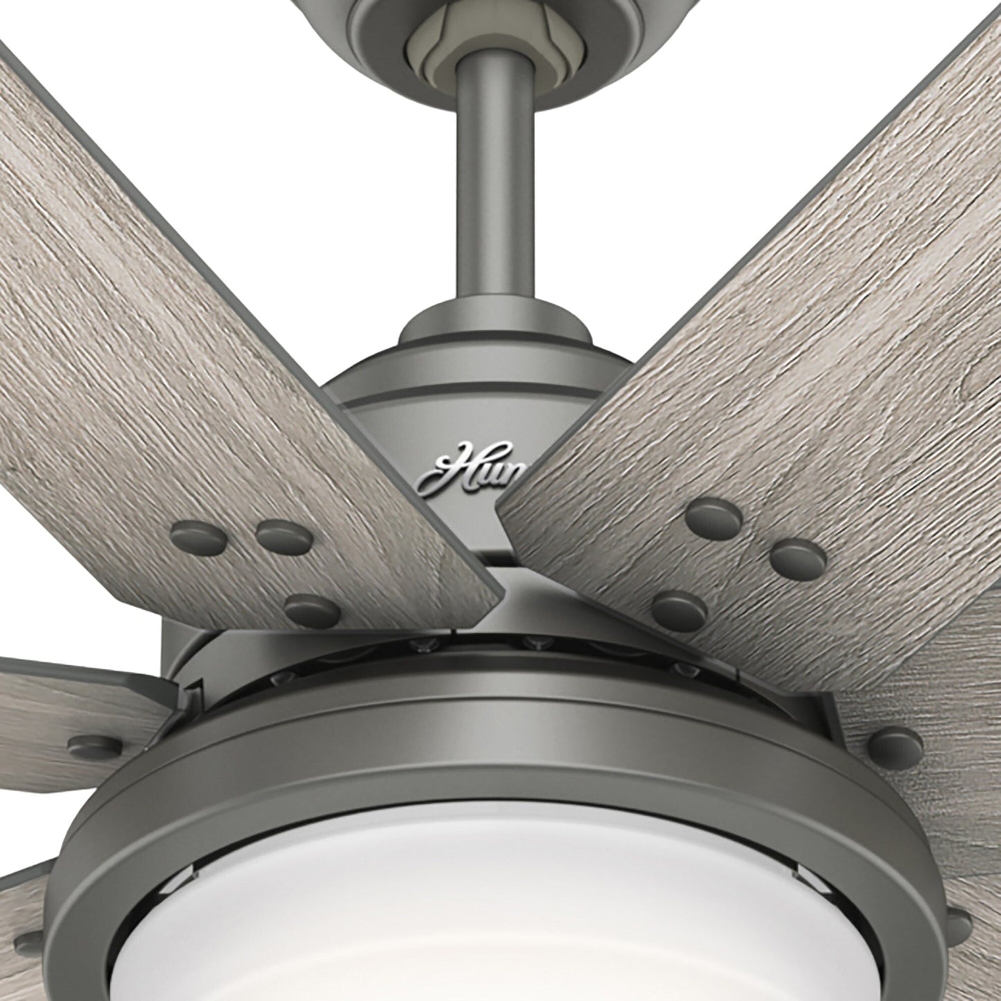 Ventilateur de plafond Hunter WiFi Whittington avec lumière LED, télécommande portable - Moulin à vent - Industriel, Ferme, Rustique - VENTILATEUR INTELLIGENT !