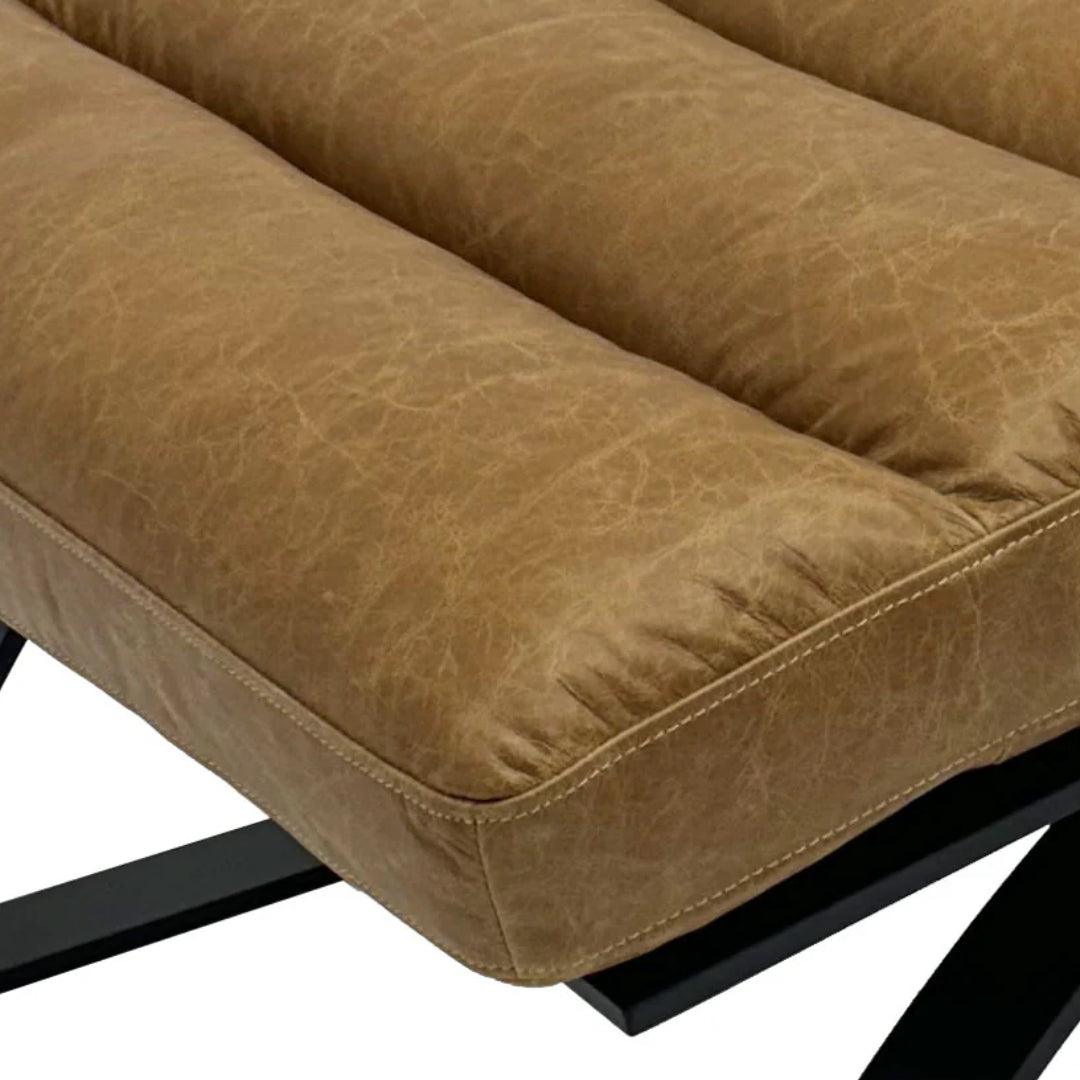Tabouret d'appoint industriel en cuir
