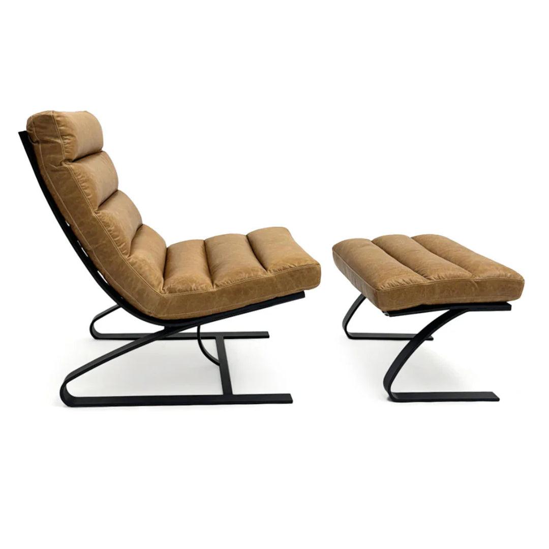 Tabouret d'appoint industriel en cuir