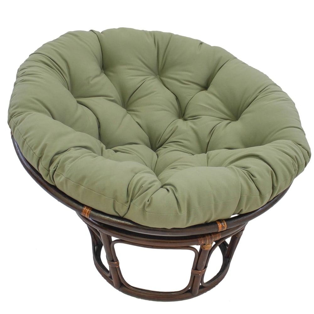 Chaise Papasan Bali en rotin de 42 pouces avec coussin en sergé