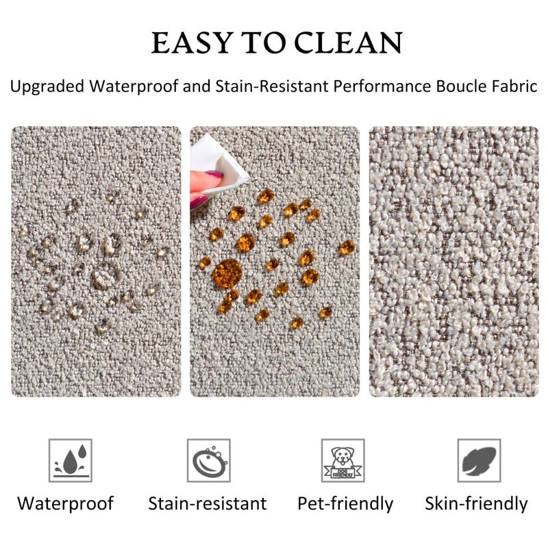 Causeuse 2 places rembourrée KINWELL Boucle avec oreillers