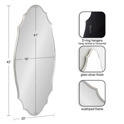 Miroir mural ovale festonné Kate et Laurel Leanna