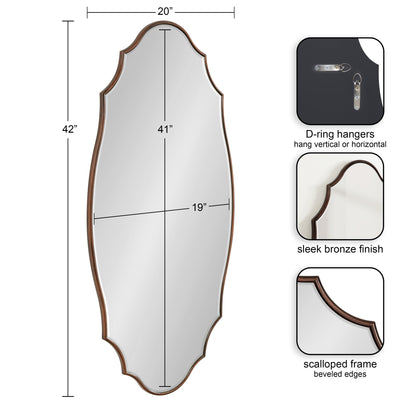 Miroir mural ovale festonné Kate et Laurel Leanna