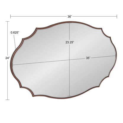 Miroir mural ovale festonné Kate et Laurel Leanna