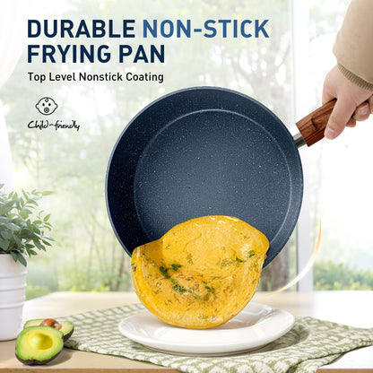 Batterie de cuisine antiadhésive, ensemble de 12 casseroles et poêles en granit