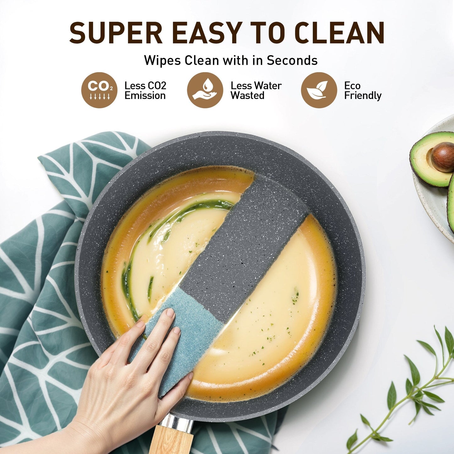 Batterie de cuisine antiadhésive, ensemble de 12 casseroles et poêles en granit