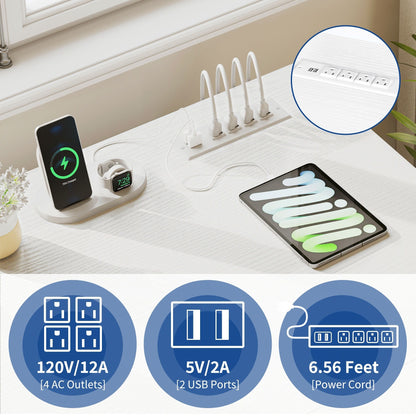 Bureau de jeu d'angle Moasis en L de 59 pouces avec support pour écran