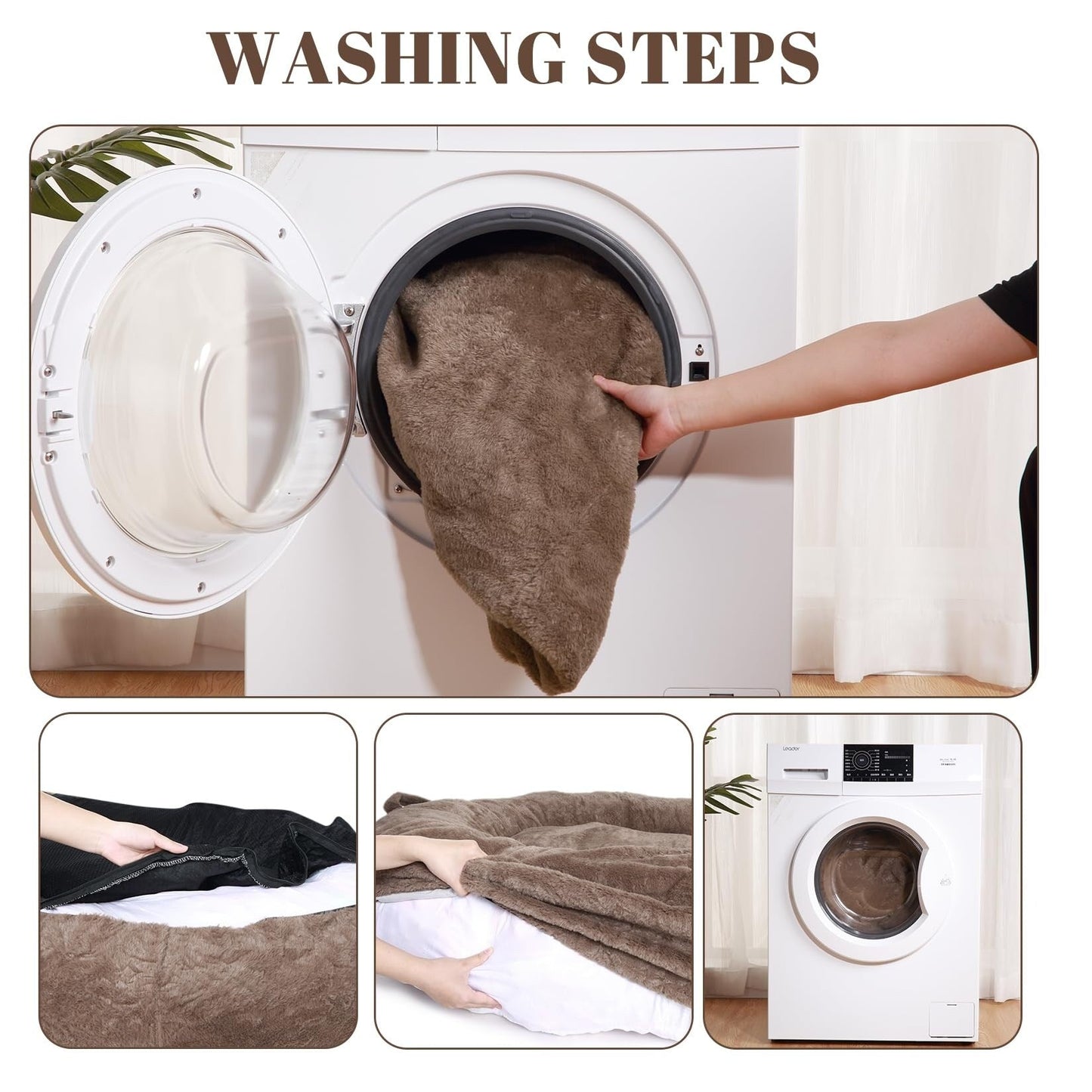 Grand panier pour chien lavable, taille humaine, avec housse amovible