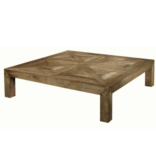 Table basse rustique en bois à plateau croisé