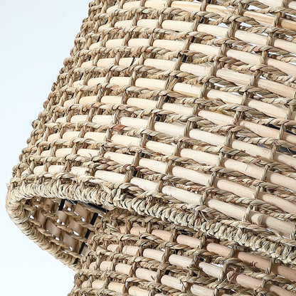 Lustre tambour à 4 lumières en rotin Lennie de 20 po avec auvent noir - 20 po de largeur - 20 po de largeur