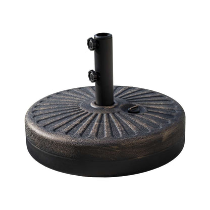 Parasol de patio Lopes de 9 pieds avec base en finition bronze et support de poids inclus