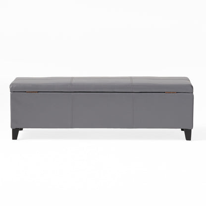Banc de rangement en similicuir Lucinda par Christopher Knight Home - 51,25 L x 17,50 l x 16,25 H