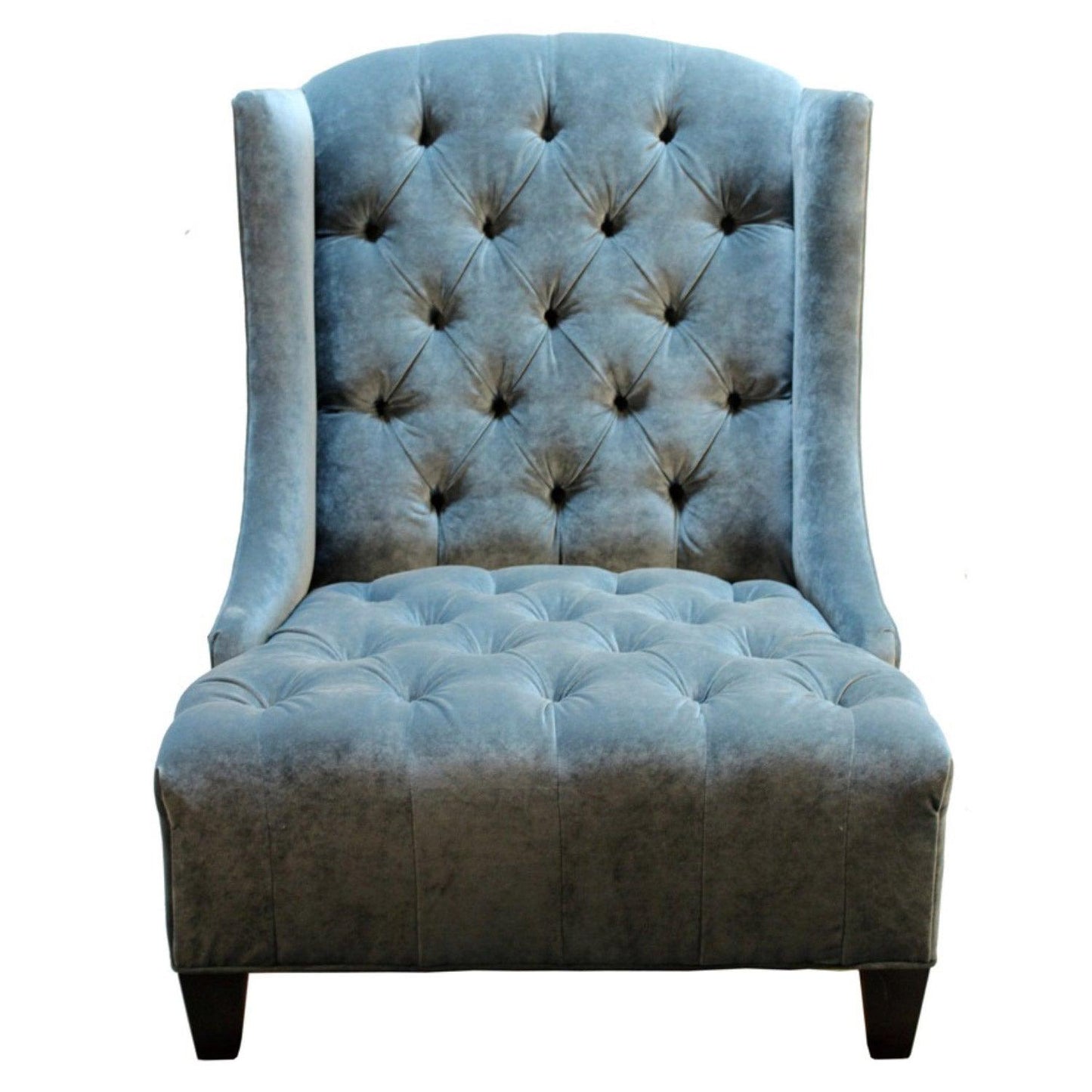 Fauteuil d'appoint luxueux en velours capitonné à oreilles