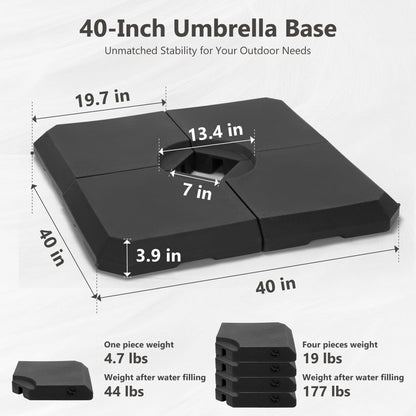 MAISON ARTS Parasol déporté hydraulique automatique de 12 pieds avec mât en aluminium et rotation à 360 degrés
