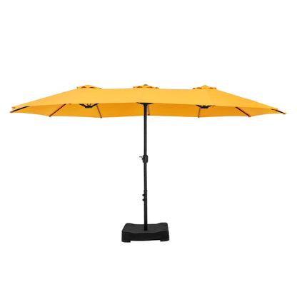 Parasol double extra large de 15 pieds pour patio double face de MAISON ARTS avec base incluse
