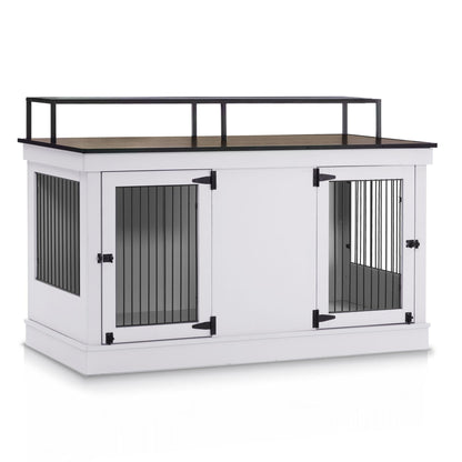 Meuble TV pour cage à chien Mcombo, grand format, niche en bois avec doubles portes, modèle 1861
