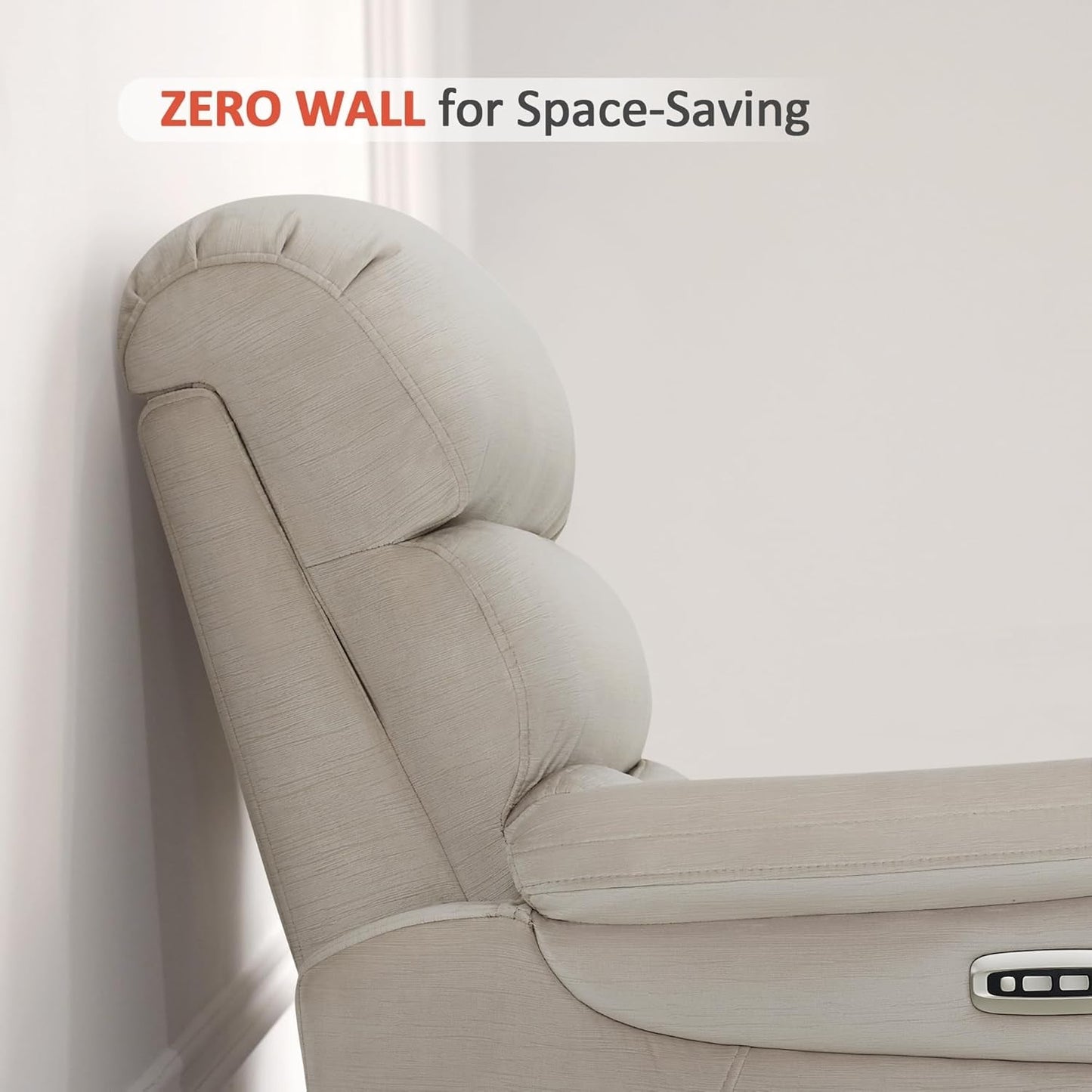 Fauteuil inclinable électrique MCombo Zero Wall-Hugger avec appui-tête réglable, idéal pour les petits espaces et les camping-cars, tissu ST257