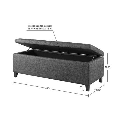 Banc de rangement rembourré à plateau capitonné Madison Park Sasha