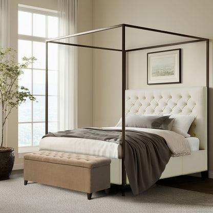 Banc de rangement rembourré à plateau capitonné Madison Park Sasha