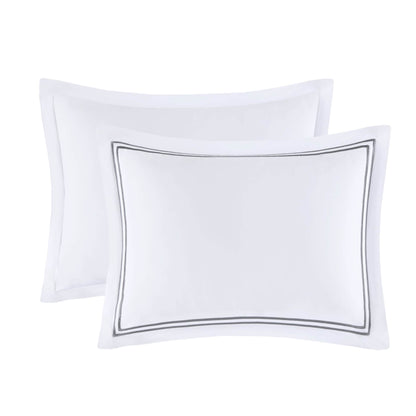 Parure de lit Madison Park Signature 500 fils au pouce carré, 100 % satin de coton brodé, collection de luxe