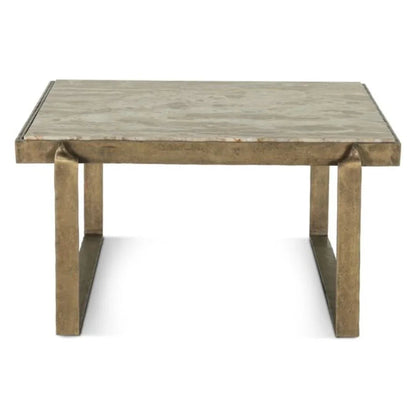 Table basse Zanadu en laiton avec plateau en marbre