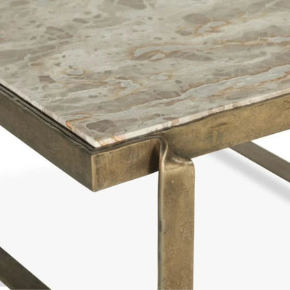 Table basse Zanadu en laiton avec plateau en marbre